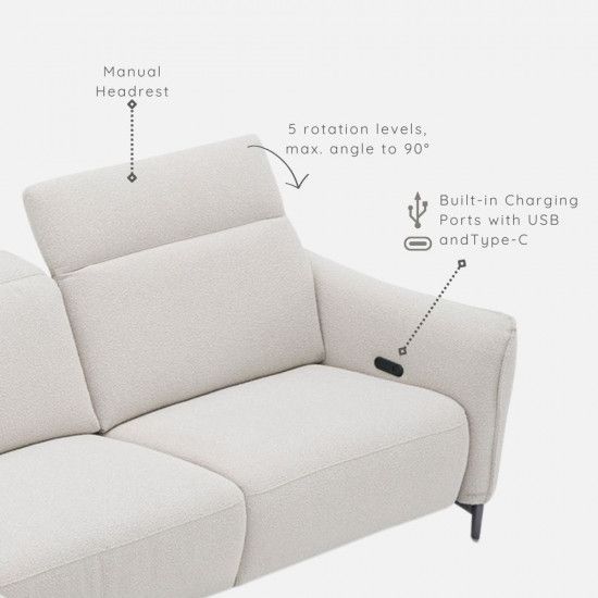 VENICE 3-Seater L-Shape Electric Recliner Sofa L280 VENICE 3-Seater L-Shape Electric Recliner Sofa L280